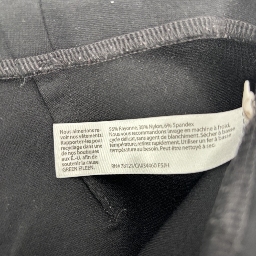 Eileen Fisher Black Pants Pull On Elastic Waist Women's Size Medium Work Career - Picture 4 of 8